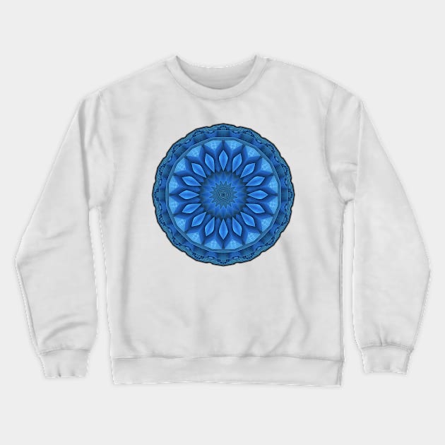 16-sided Mandala in Blue Tones Crewneck Sweatshirt by lyle58